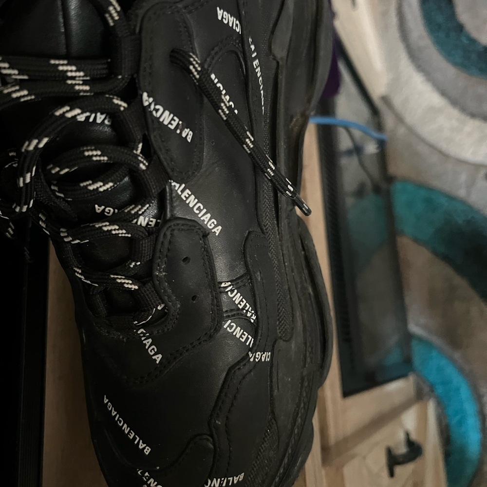 Balenciaga Black Logo Chunky Leather Sneaker